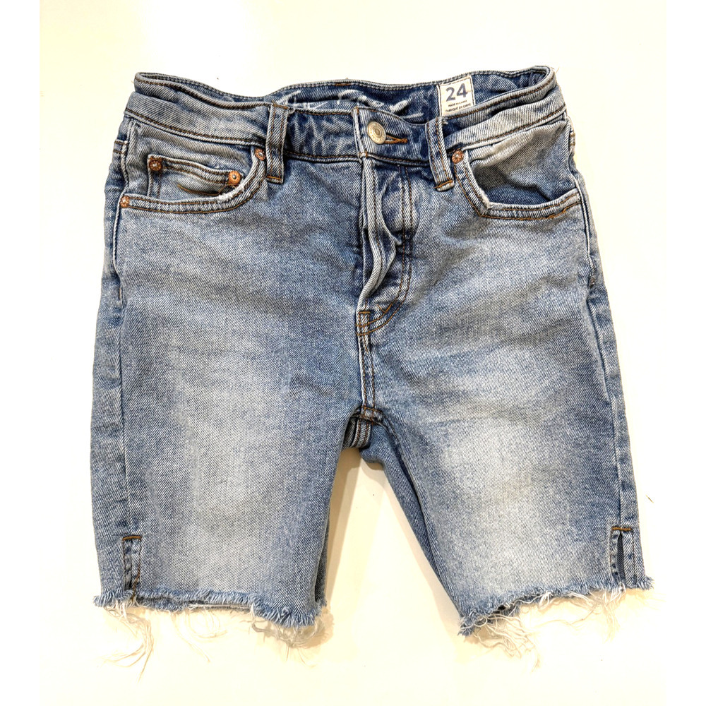 Madewell Cutoff Denim Shorts Womens 24‎ Blue High Rise Button Fly Frayed Hem